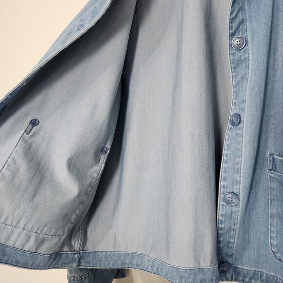 Uniqlo Soft Jersey Relaxed Denim Boxy Barn Jacket Blue, Medium - Picture 6 of 12